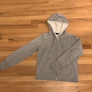 GAP women’s zip up gray hoodie.